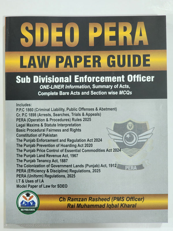 PERA SDEO Officer Law Paper Guide