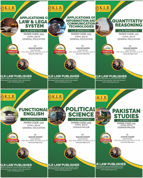 LLB Semester 1 Books By KLR Success Series